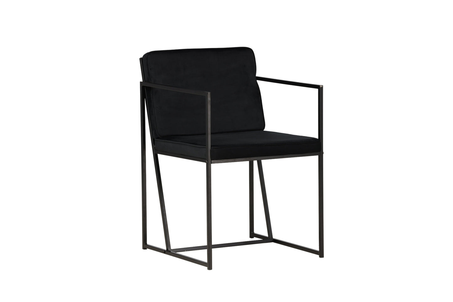 2er-Set Esszimmerstühle Richmond, Schwarze Samt-Optik