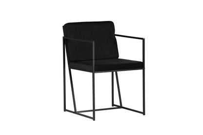 2er-Set Esszimmerstühle Richmond, Schwarze Samt-Optik