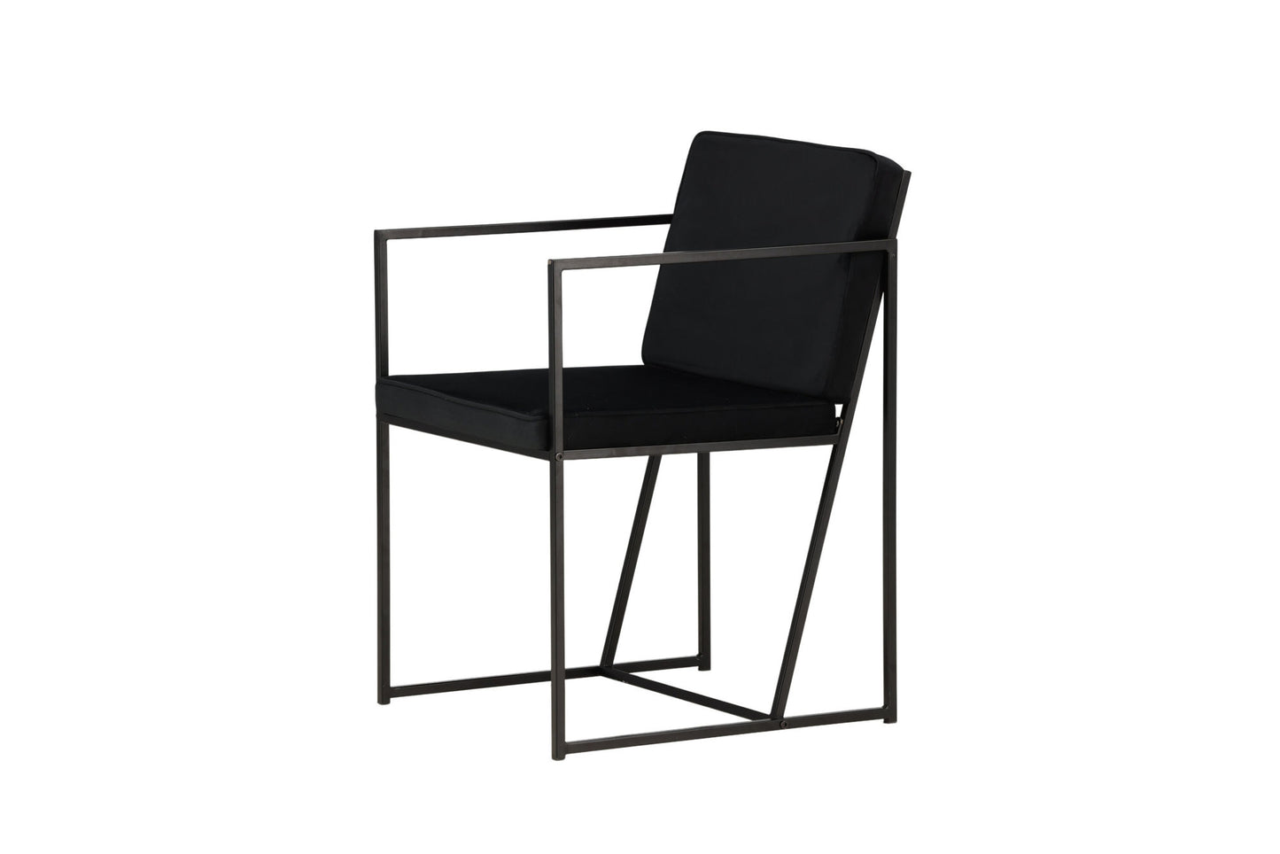 2er-Set Esszimmerstühle Richmond, Schwarze Samt-Optik