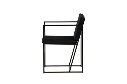2er-Set Esszimmerstühle Richmond, Schwarze Samt-Optik