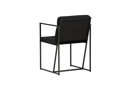 2er-Set Esszimmerstühle Richmond, Schwarze Samt-Optik