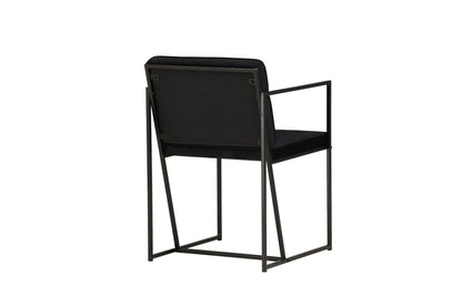 2er-Set Esszimmerstühle Richmond, Schwarze Samt-Optik