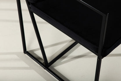 2er-Set Esszimmerstühle Richmond, Schwarze Samt-Optik