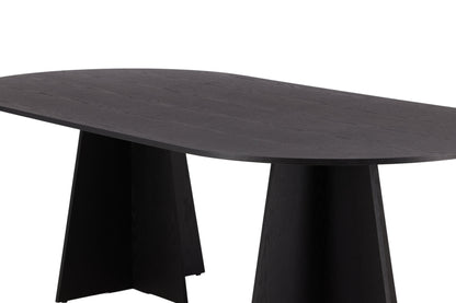 Bootcut Esstisch in Schwarz, 230cm