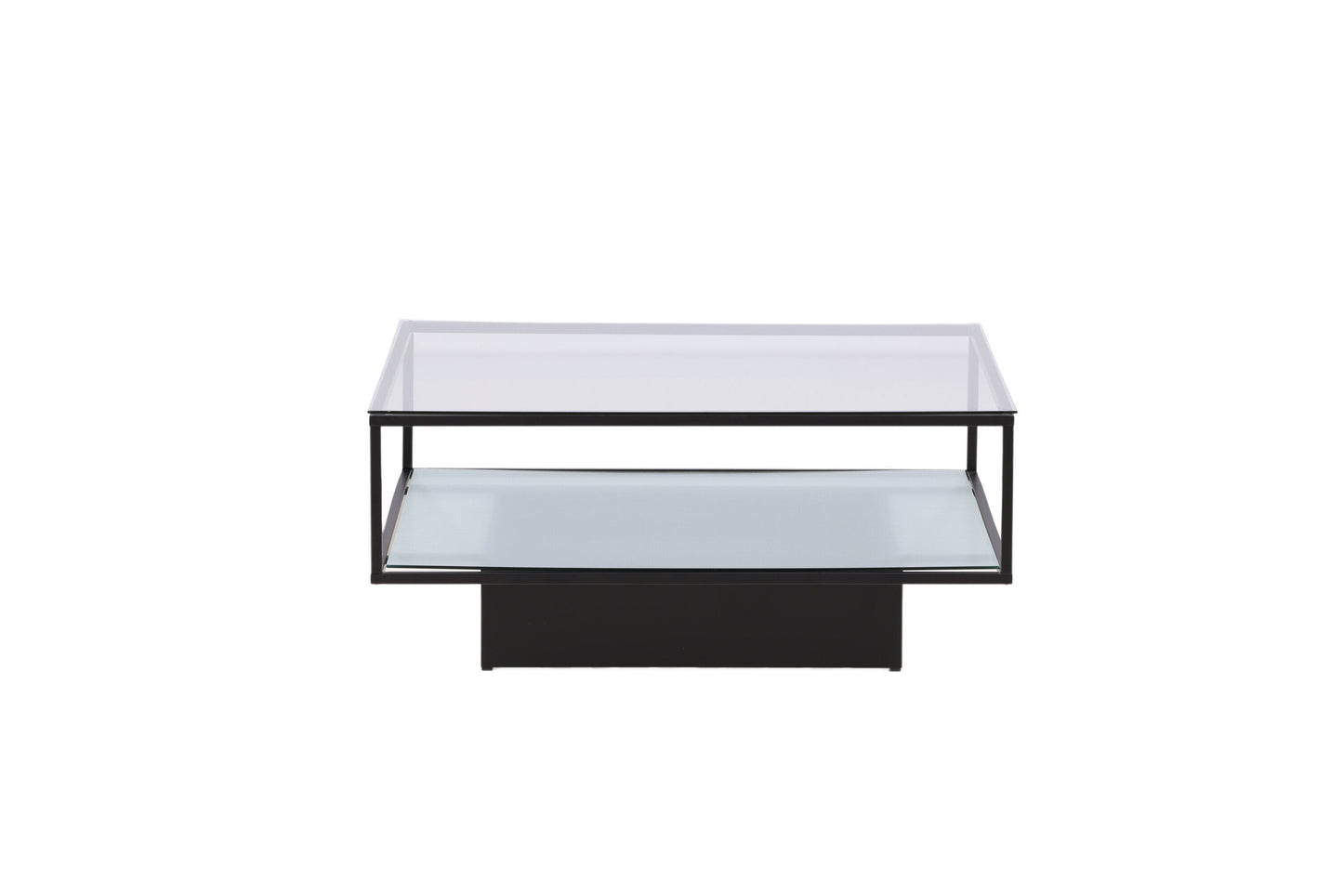 Maglehem Couchtisch aus Metall und Glas in Schwarz