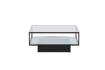 Maglehem Couchtisch aus Metall und Glas in Schwarz