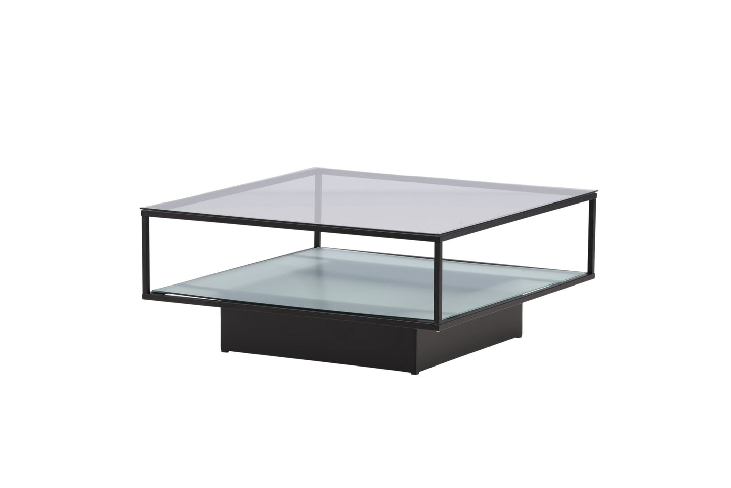 Maglehem Couchtisch aus Metall und Glas in Schwarz
