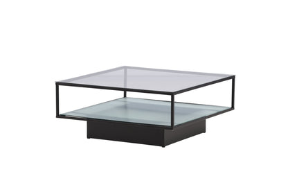 Maglehem Couchtisch aus Metall und Glas in Schwarz