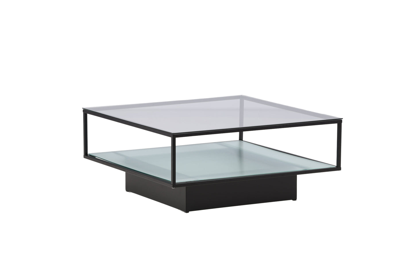 Maglehem Couchtisch aus Metall und Glas in Schwarz
