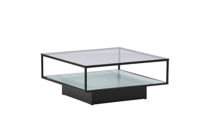 Maglehem Couchtisch aus Metall und Glas in Schwarz