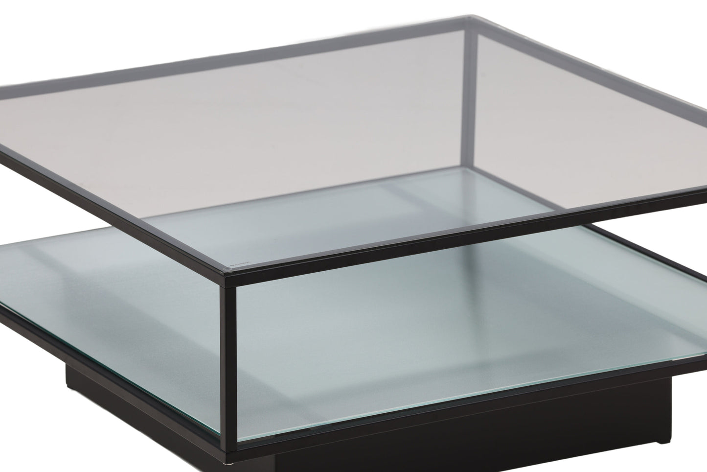 Maglehem Couchtisch aus Metall und Glas in Schwarz