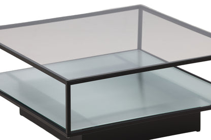 Maglehem Couchtisch aus Metall und Glas in Schwarz
