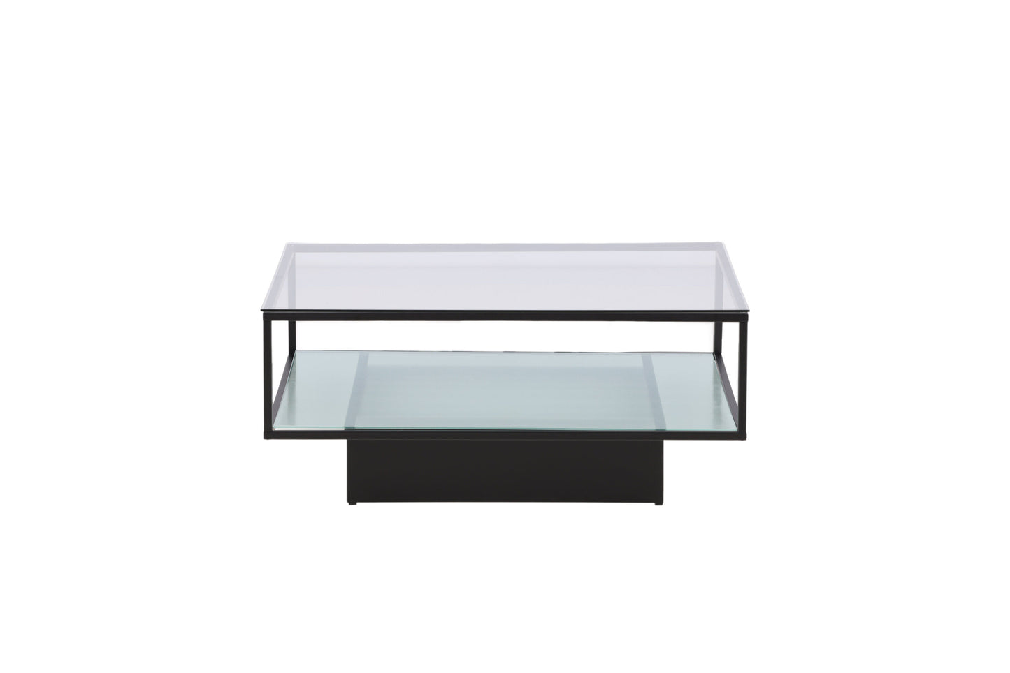 Maglehem Couchtisch aus Metall und Glas in Schwarz