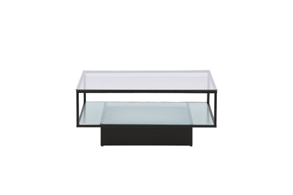 Maglehem Couchtisch aus Metall und Glas in Schwarz