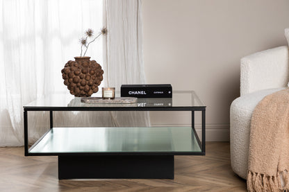 Maglehem Couchtisch aus Metall und Glas in Schwarz