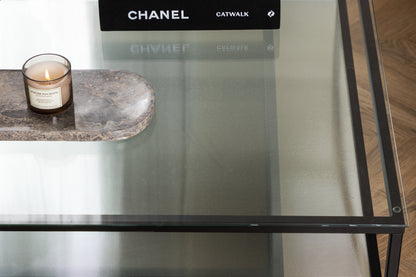 Maglehem Couchtisch aus Metall und Glas in Schwarz