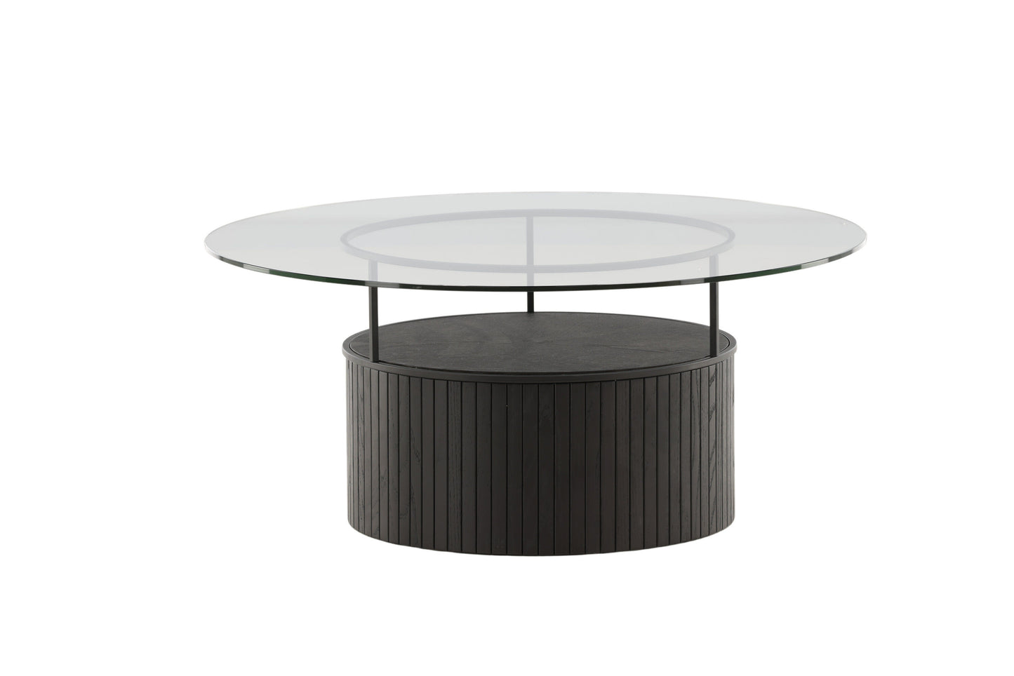 Bovall Couchtisch aus Eschenholz und Glas in Schwarz