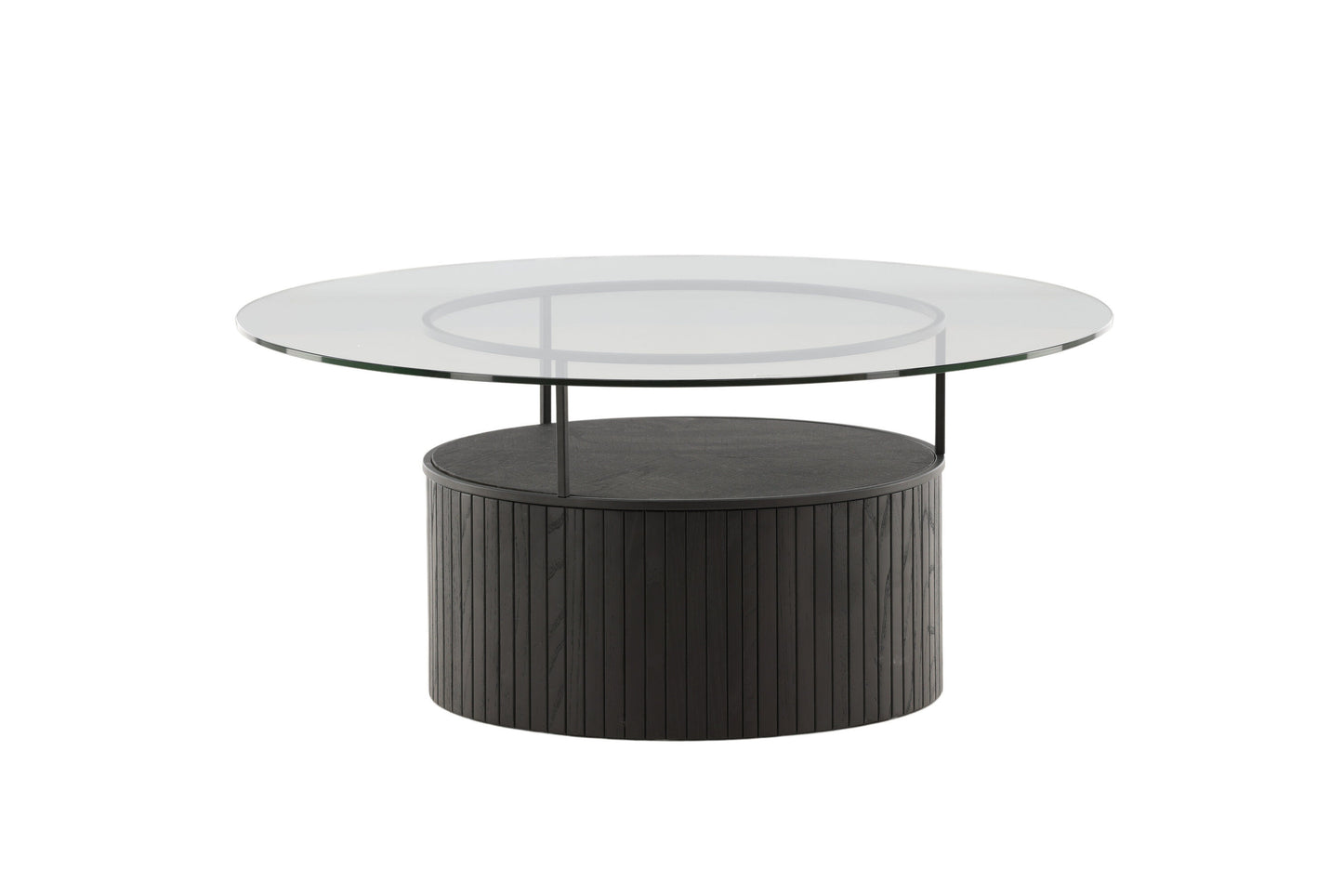 Bovall Couchtisch aus Eschenholz und Glas in Schwarz
