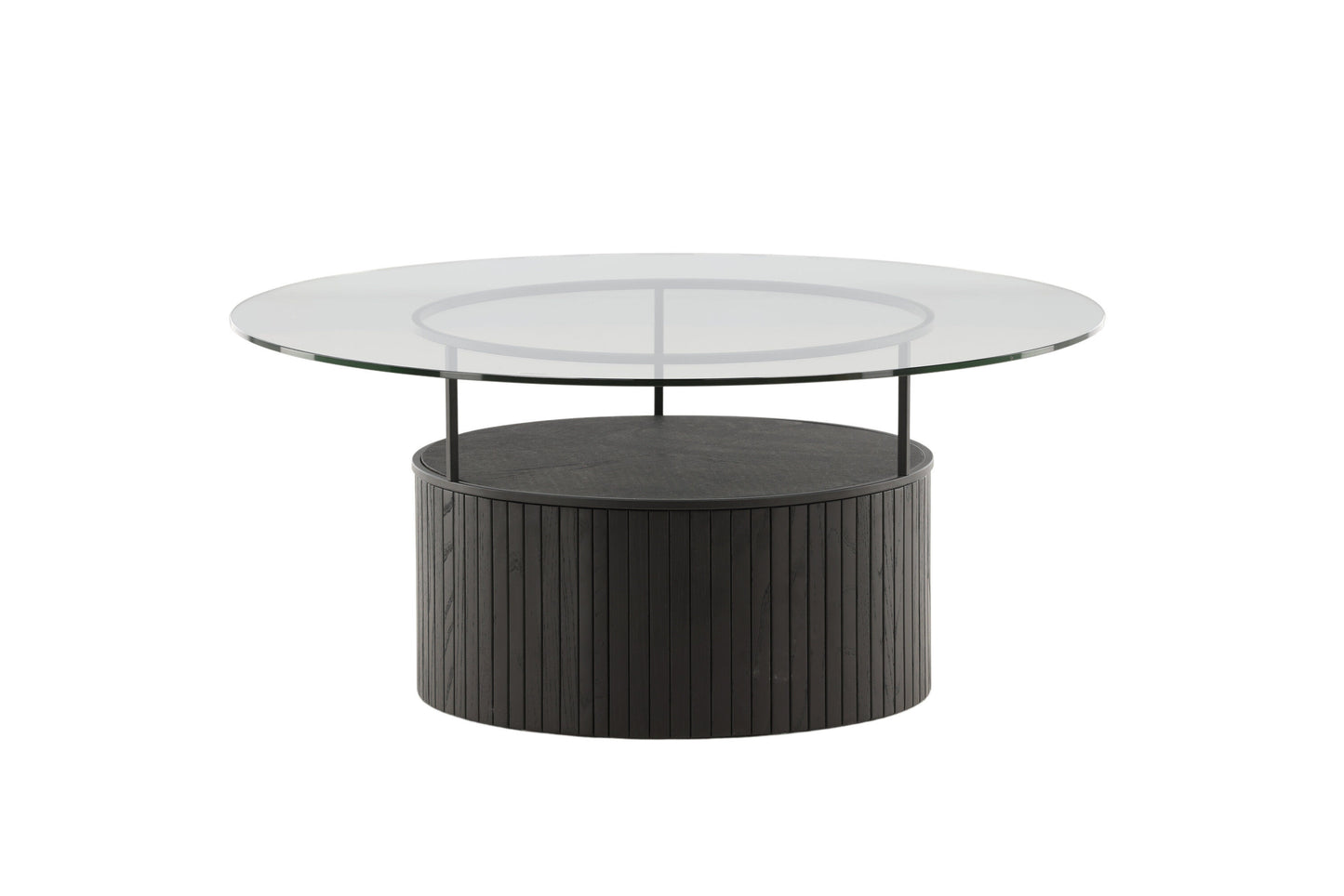 Bovall Couchtisch aus Eschenholz und Glas in Schwarz