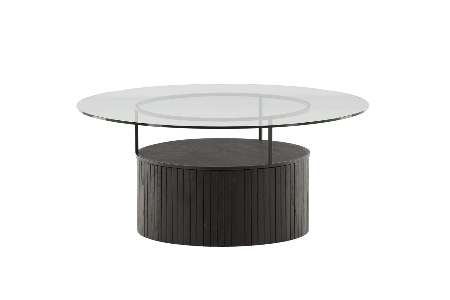 Bovall Couchtisch aus Eschenholz und Glas in Schwarz