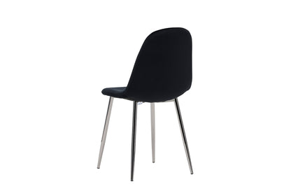 Polar Esszimmerstühle, 2er Set, schwarze Samtoptik