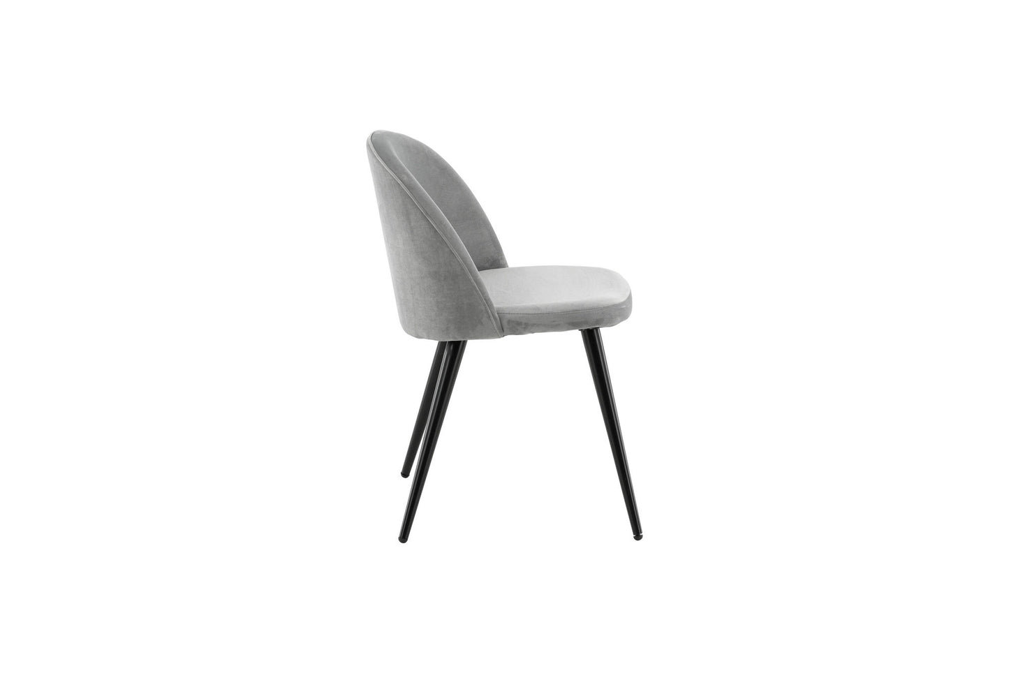 2er-Set Esszimmerstühle Velvet, Graue Samt-Optik