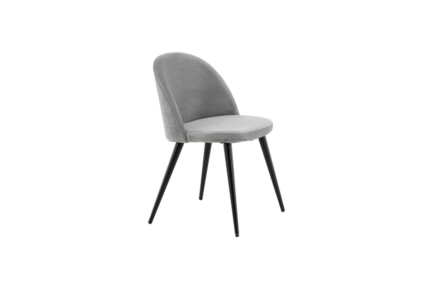 2er-Set Esszimmerstühle Velvet, Graue Samt-Optik
