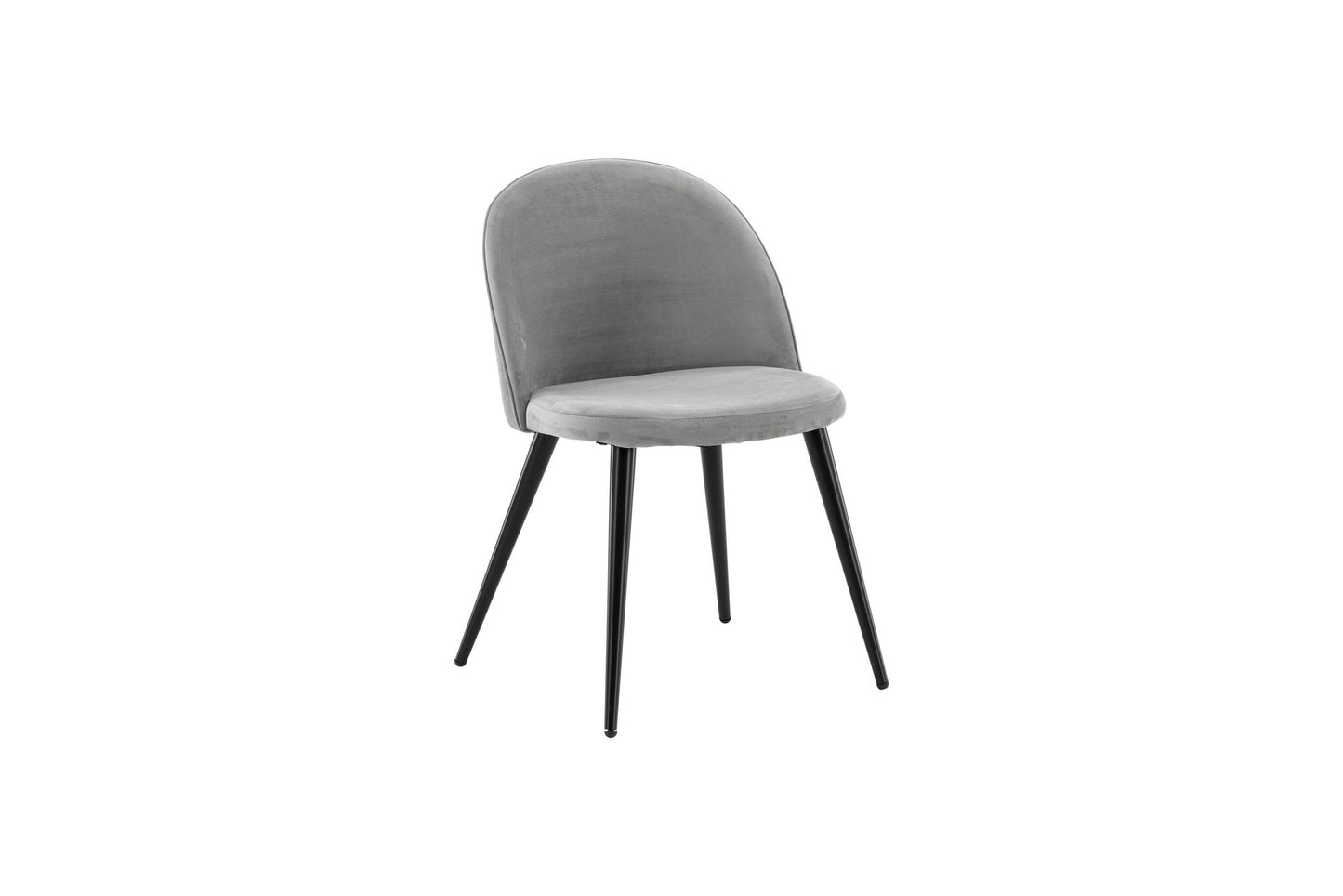 2er-Set Esszimmerstühle Velvet, Graue Samt-Optik