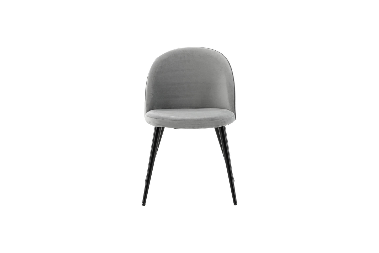 2er-Set Esszimmerstühle Velvet, Graue Samt-Optik