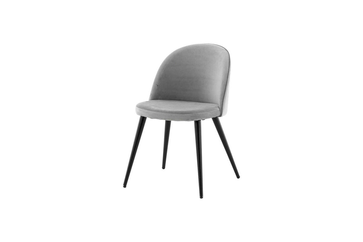 2er-Set Esszimmerstühle Velvet, Graue Samt-Optik