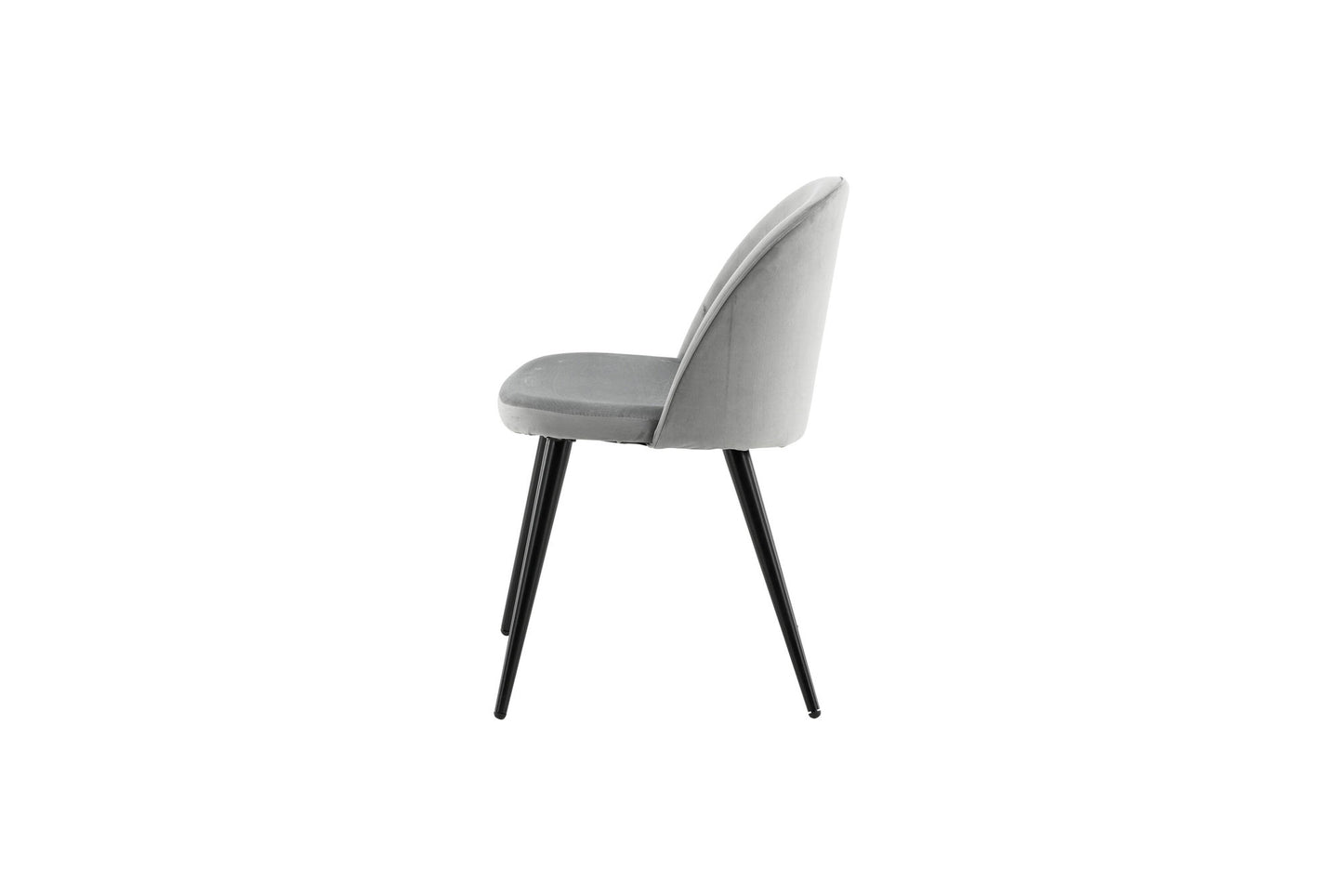 2er-Set Esszimmerstühle Velvet, Graue Samt-Optik