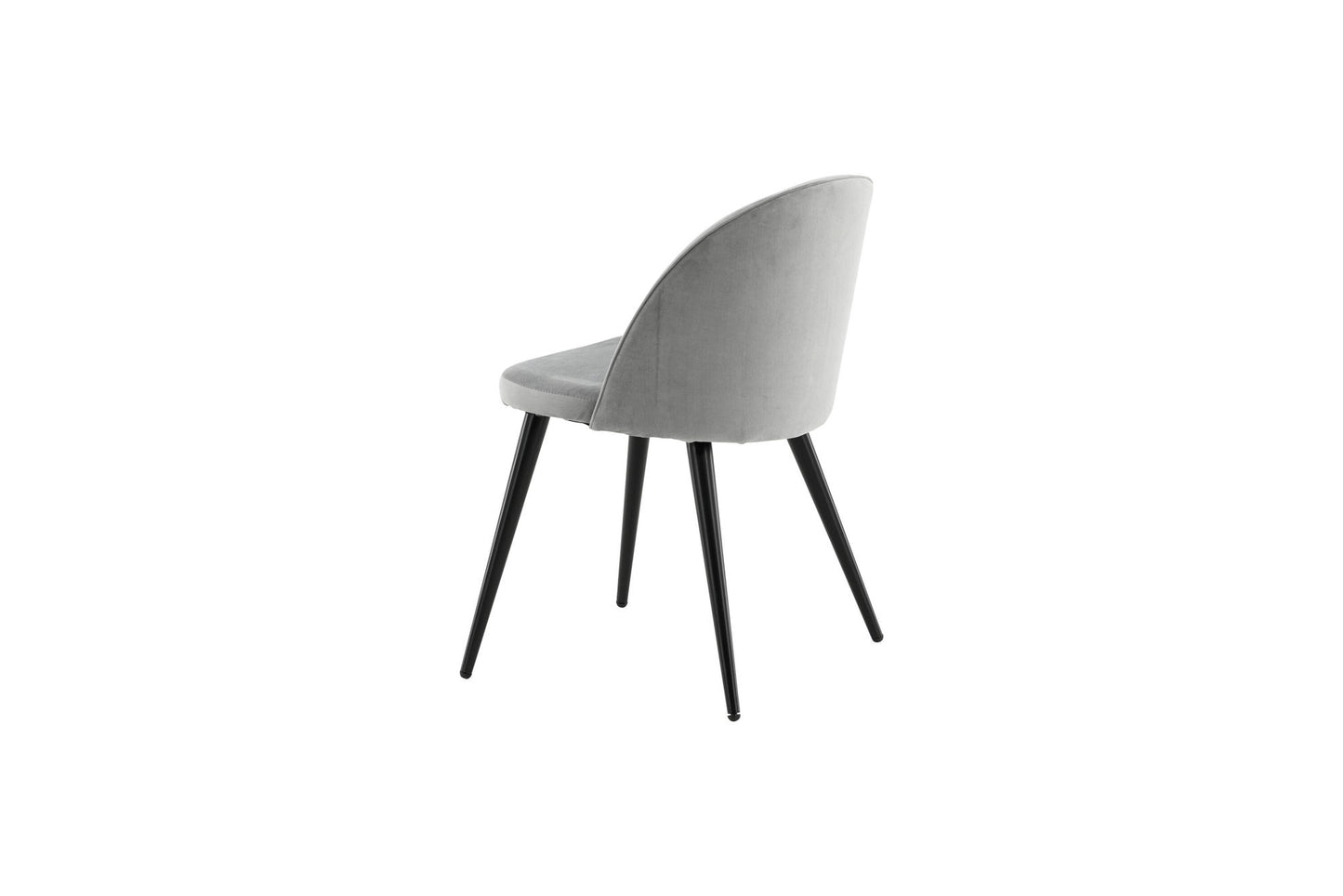 2er-Set Esszimmerstühle Velvet, Graue Samt-Optik
