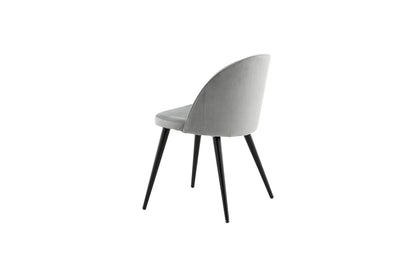2er-Set Esszimmerstühle Velvet, Graue Samt-Optik