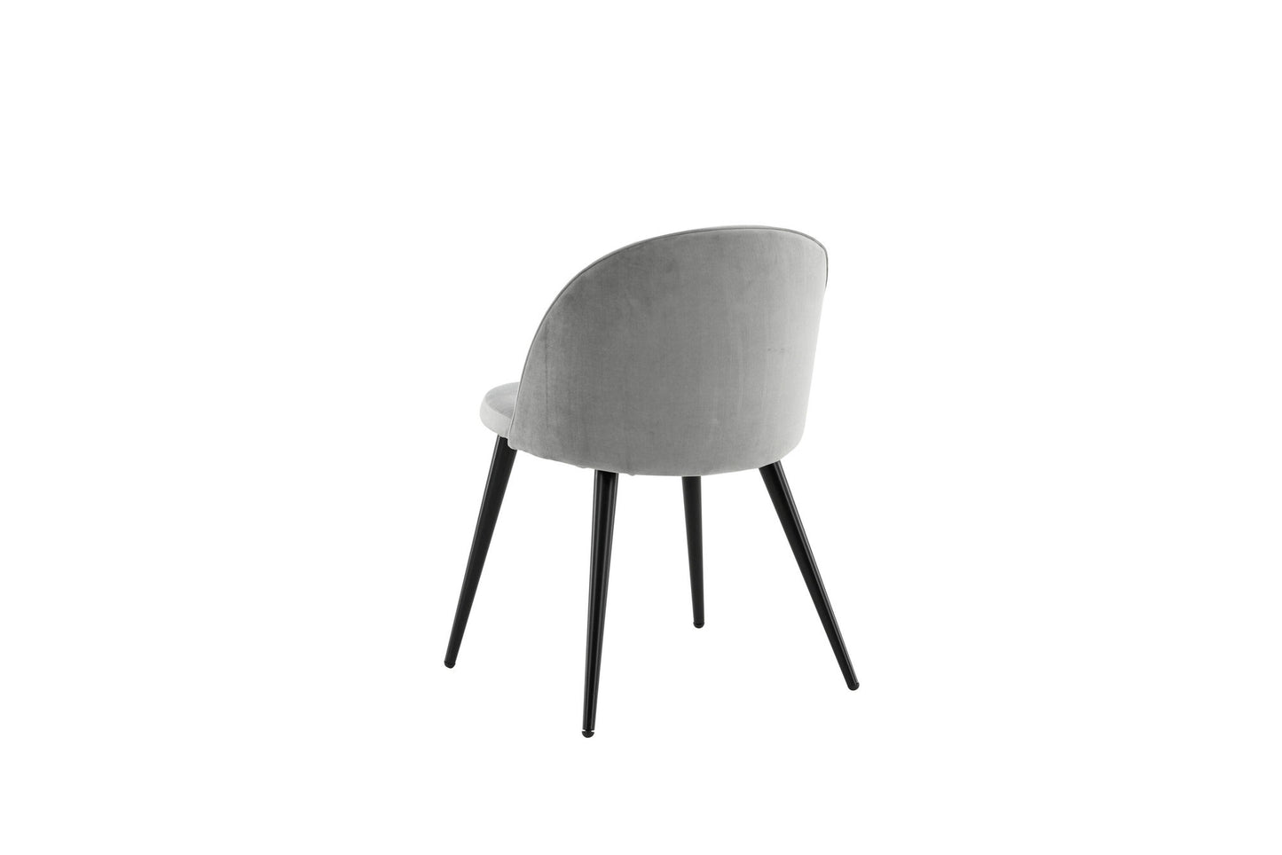 2er-Set Esszimmerstühle Velvet, Graue Samt-Optik