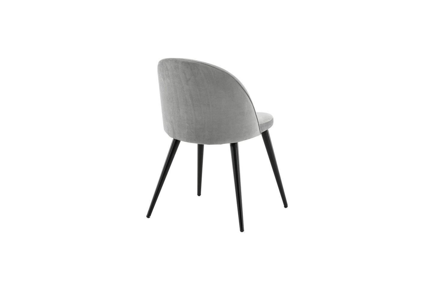 2er-Set Esszimmerstühle Velvet, Graue Samt-Optik