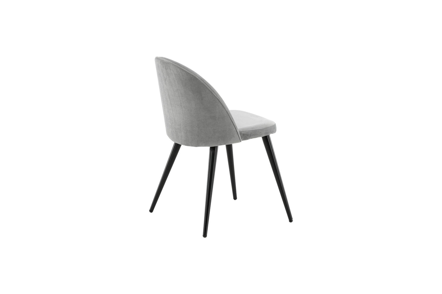 2er-Set Esszimmerstühle Velvet, Graue Samt-Optik