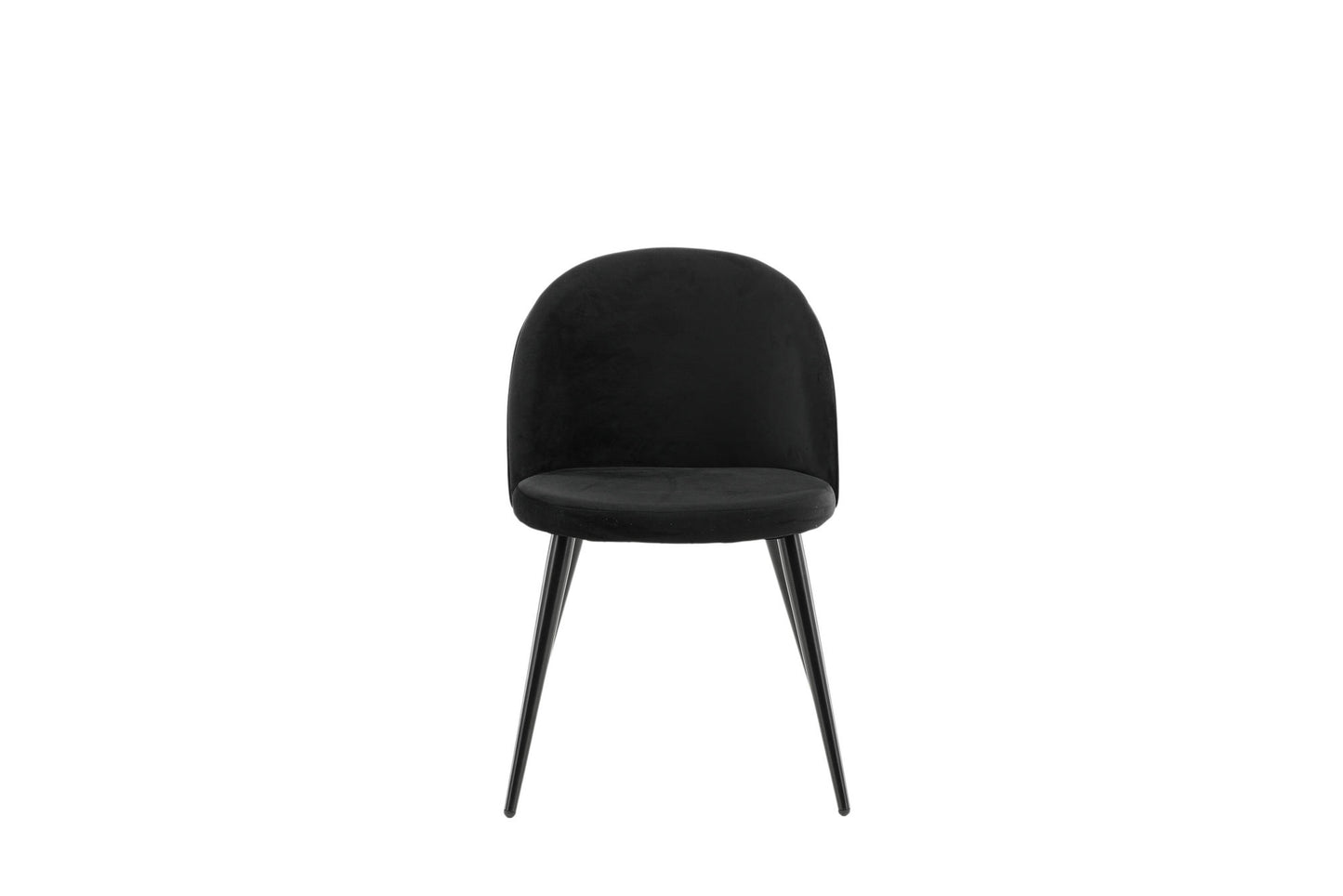 2er-Set Esszimmerstühle Velvet, Schwarze Samt-Optik