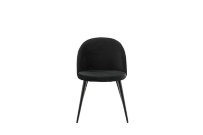 2er-Set Esszimmerstühle Velvet, Schwarze Samt-Optik