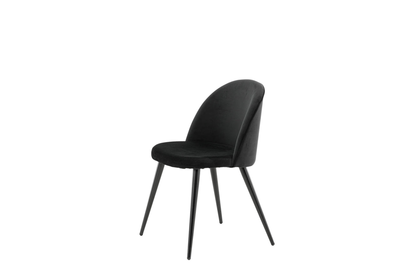 2er-Set Esszimmerstühle Velvet, Schwarze Samt-Optik