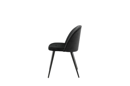 2er-Set Esszimmerstühle Velvet, Schwarze Samt-Optik