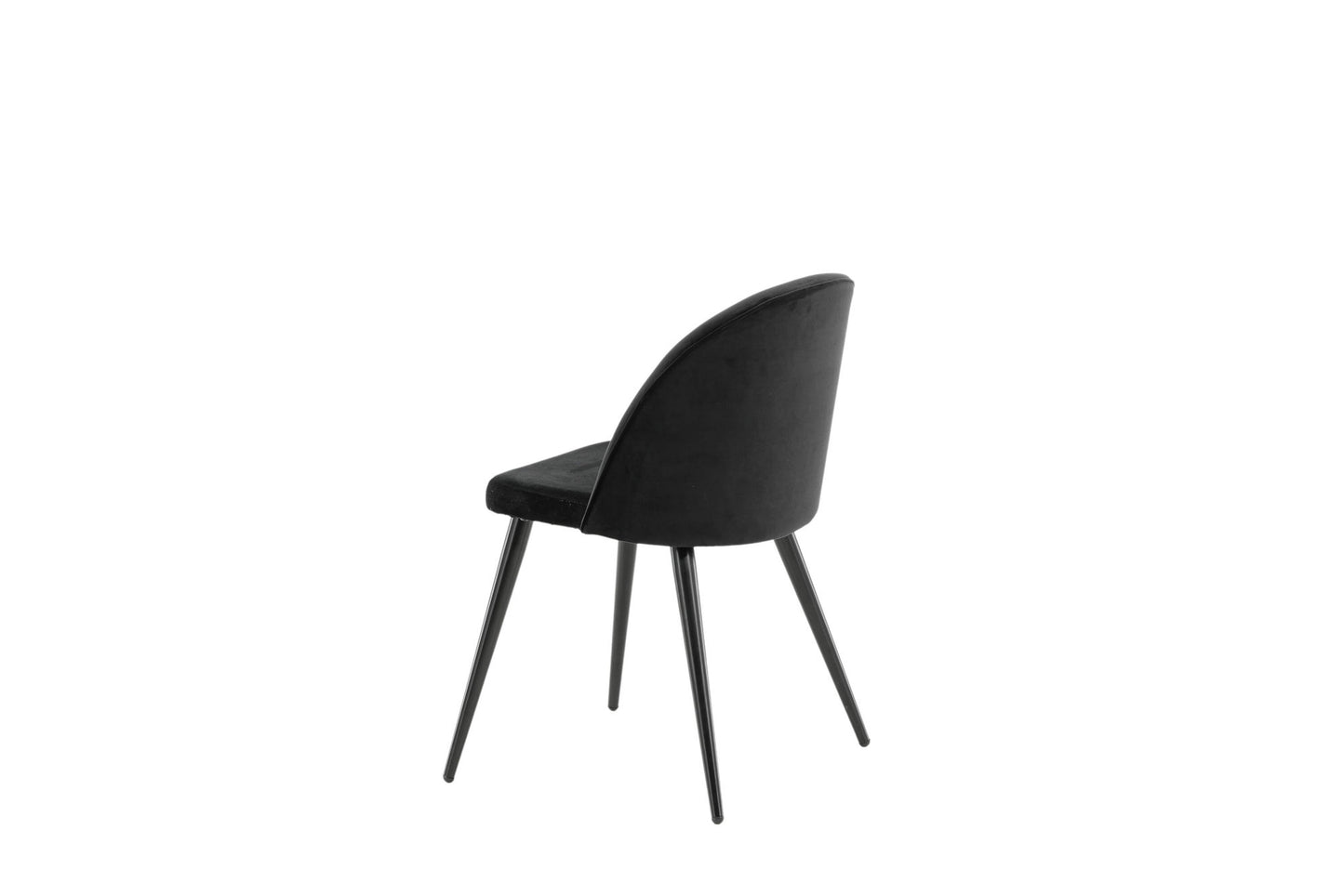 2er-Set Esszimmerstühle Velvet, Schwarze Samt-Optik