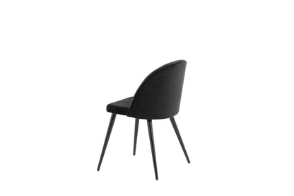 2er-Set Esszimmerstühle Velvet, Schwarze Samt-Optik