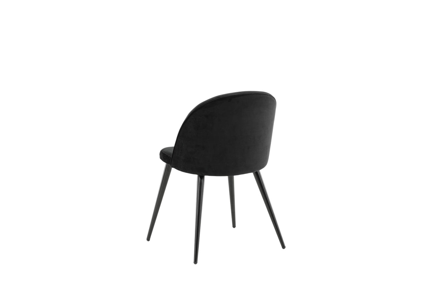 2er-Set Esszimmerstühle Velvet, Schwarze Samt-Optik