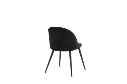 2er-Set Esszimmerstühle Velvet, Schwarze Samt-Optik