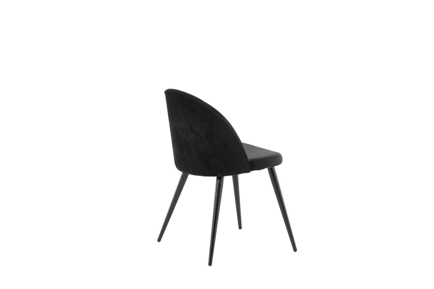 2er-Set Esszimmerstühle Velvet, Schwarze Samt-Optik
