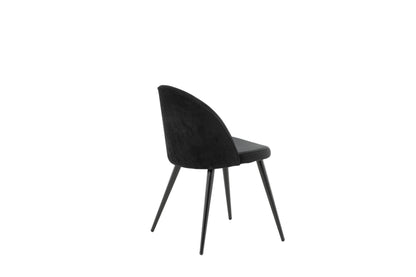 2er-Set Esszimmerstühle Velvet, Schwarze Samt-Optik