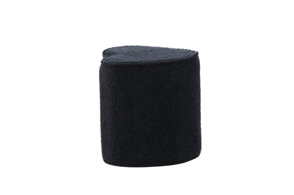 Heart Kids Pouf, Schwarz, Teddypolyester