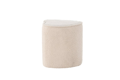 Heart Kids Pouf, Beige, Teddypolyester