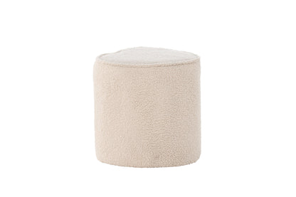 Heart Kids Pouf, Beige, Teddypolyester