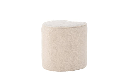 Heart Kids Pouf, Beige, Teddypolyester